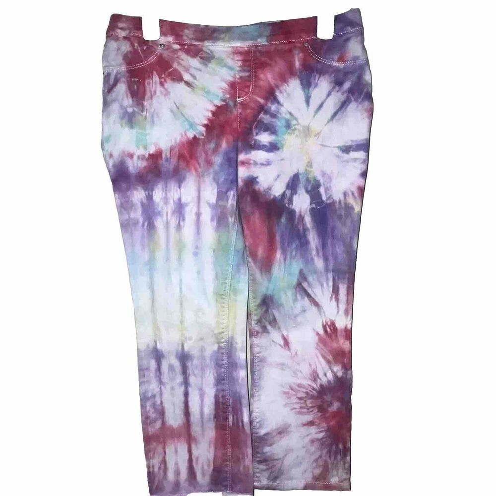 Lei Tie Dye Capri Pants Junior Size 11 Festival Hippie